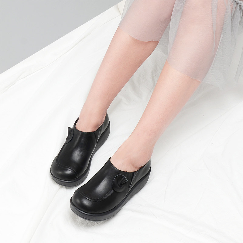 一席之地女鞋2025秋季新品深口真皮圆头软底百搭妈妈鞋厚底女单鞋,淘宝优惠券,粉丝福利购,淘宝优惠卷