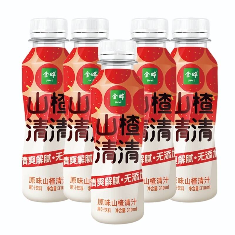 金晔山楂清清原味山楂清汁酸甜可口清爽解腻饮品饮料瓶装310ml6瓶 - 图3