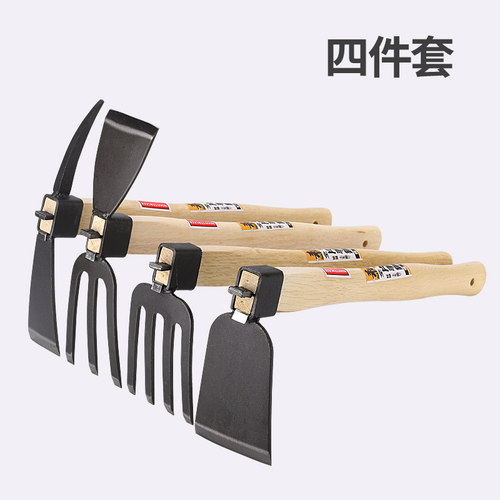 花锄户外长锄农用园林园艺工具钓鱼除草锄草种菜短木柄农具小锄头 - 图2