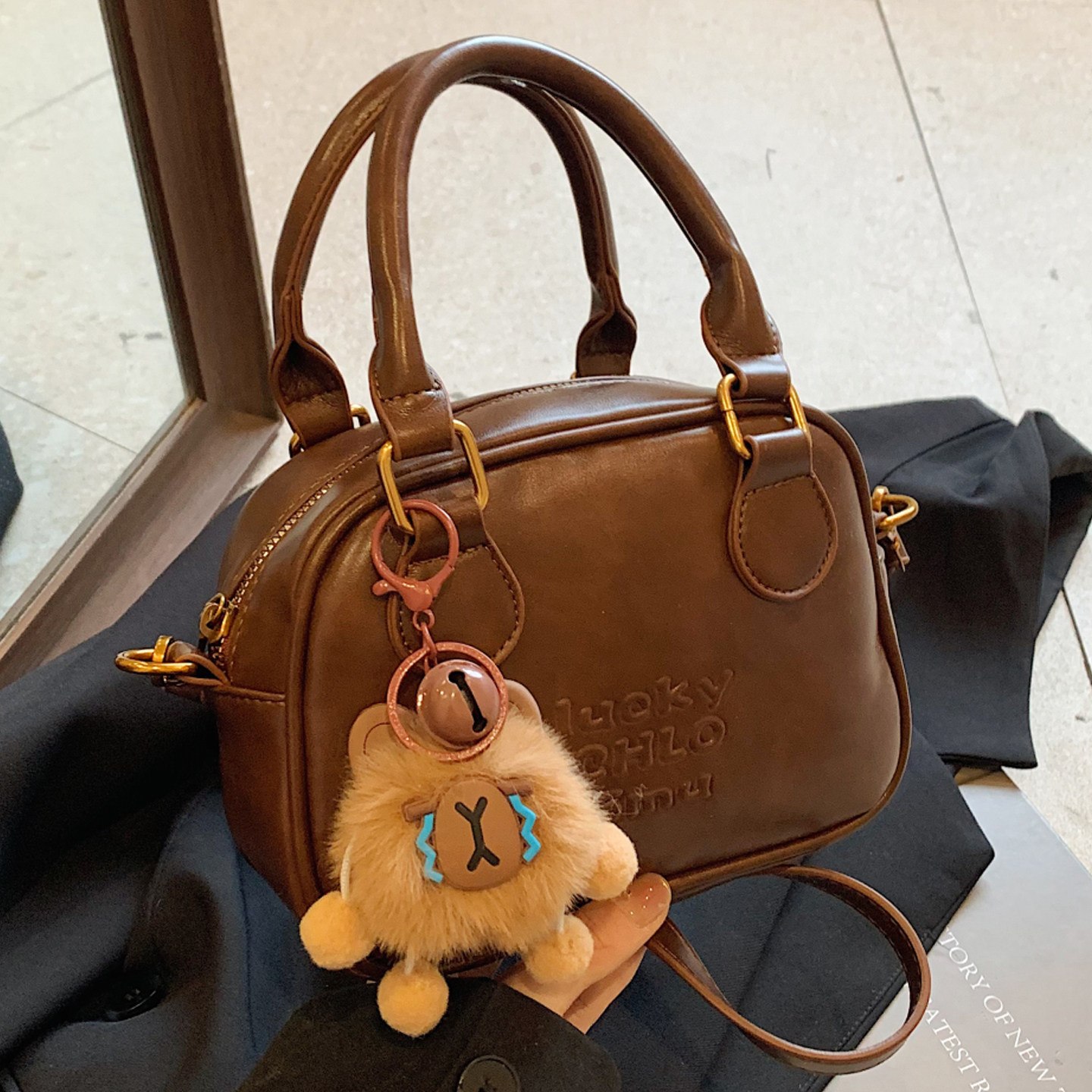 小众复古保龄球包女包2026新款时尚百搭手提单肩小方包迷你斜挎包,淘宝优惠券,粉丝福利购,淘宝优惠卷