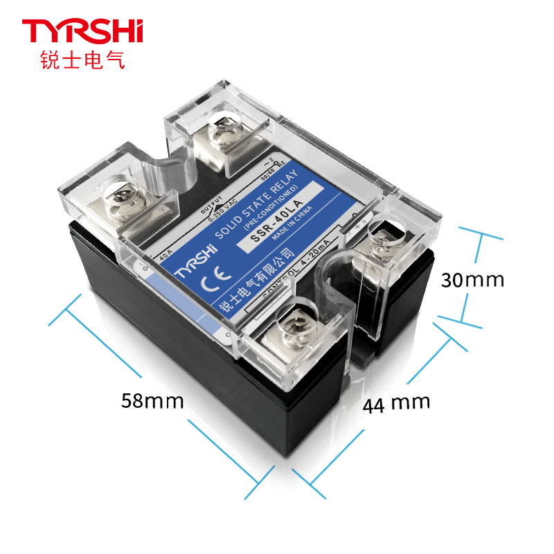 SSR-40LA调节模块4-20mA电流型固态调压器小型220V单相25A60a100A