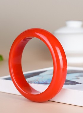 和田玉红玉手镯天然玉石镯子