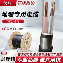 National Label Copper Core Yjv Cable 2 10 10 16 25 35 35 Wire Outdoor Buried Armoured Hard Wire