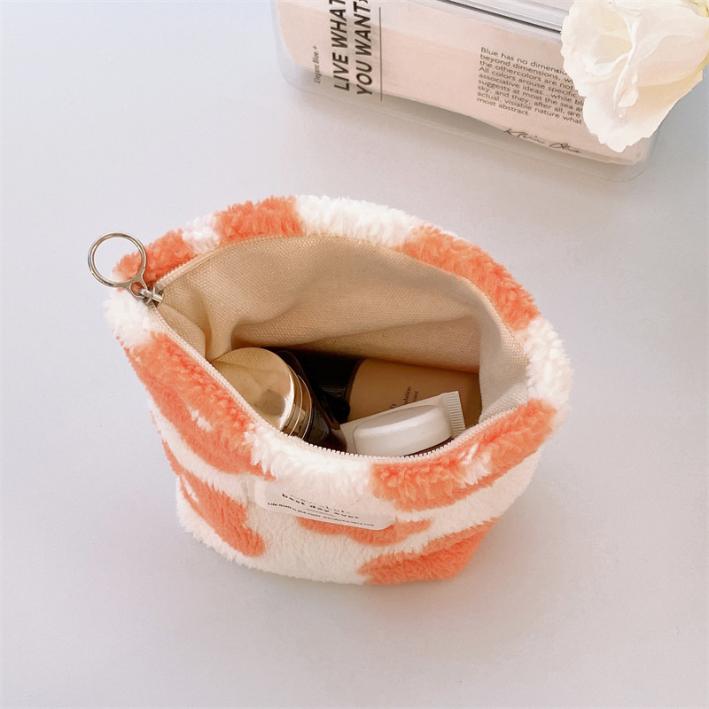 新款日韩网红小方包帆布包毛绒花朵零钱包口红包包收纳袋小包包潮,淘宝优惠券,粉丝福利购,淘宝优惠卷