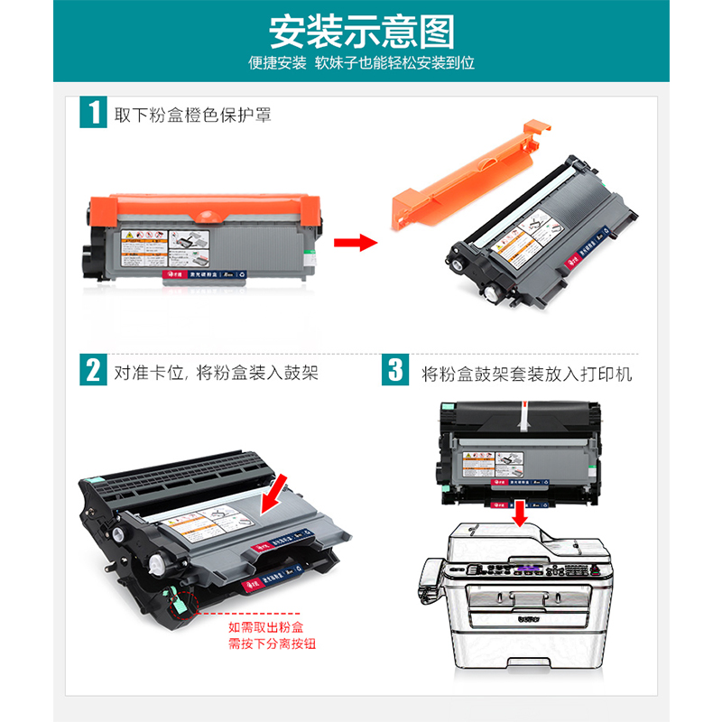 联想M7400pro硒鼓M7450F Pro LJ2400Pro LJ2405D 2455D 2605D粉盒 - 图0