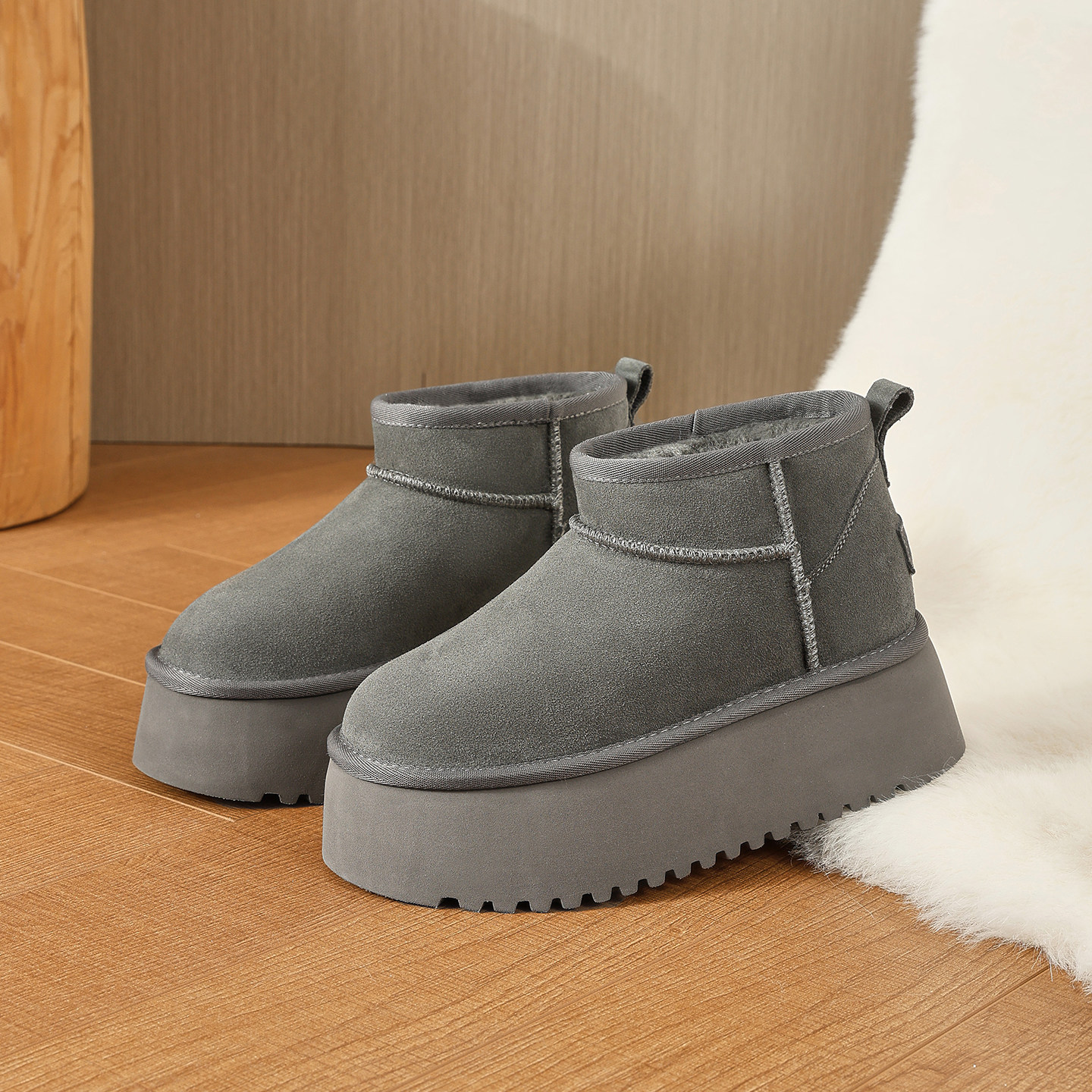 10cm小个子内增高厚底雪地靴女加绒加厚保暖棉靴松糕底短筒面包鞋,淘宝优惠券,粉丝福利购,淘宝优惠卷