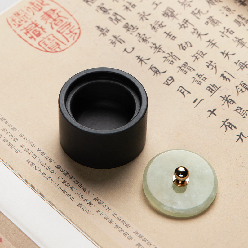 小楷玉石砚台书法学生专用文房四宝笔墨纸砚墨汁墨条墨池墨台墨盒 - 图2