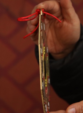 纯黄铜九宫八卦镜摆件入户门挂件