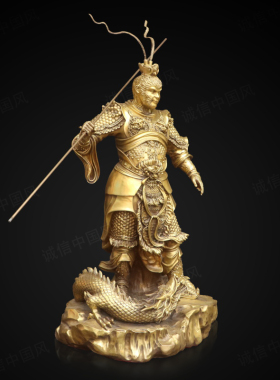 黄铜纯铜站龙悟空斗战胜佛摆件