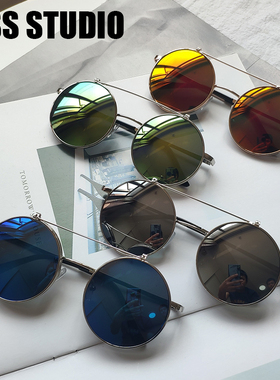 权志龙双层太阳镜上翻复古大框