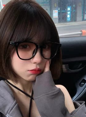 简约时尚方形韩版墨镜配近视通用