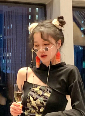 国潮风小圆框复古搞怪墨镜男女潮