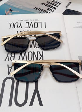 男士开车太阳镜炫彩反光膜防紫外线强光方形复古双梁遮阳司机墨镜