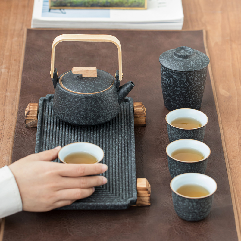 功夫茶具套装办公室客厅家用高端礼品日式泡茶小套陶瓷茶盘茶台