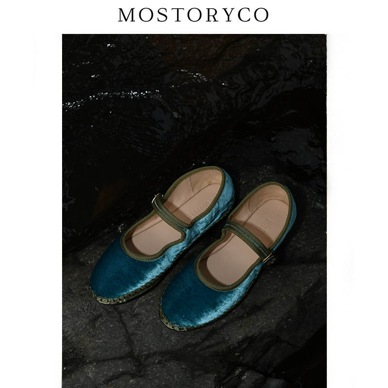 Mostoryco|重磅真丝丝绒单鞋女25秋复古玛丽珍奶奶鞋适圆头平底鞋,淘宝优惠券,粉丝福利购,淘宝优惠卷