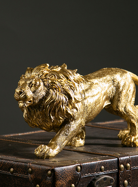 新中式怒吼霸气雄狮子树脂工艺品