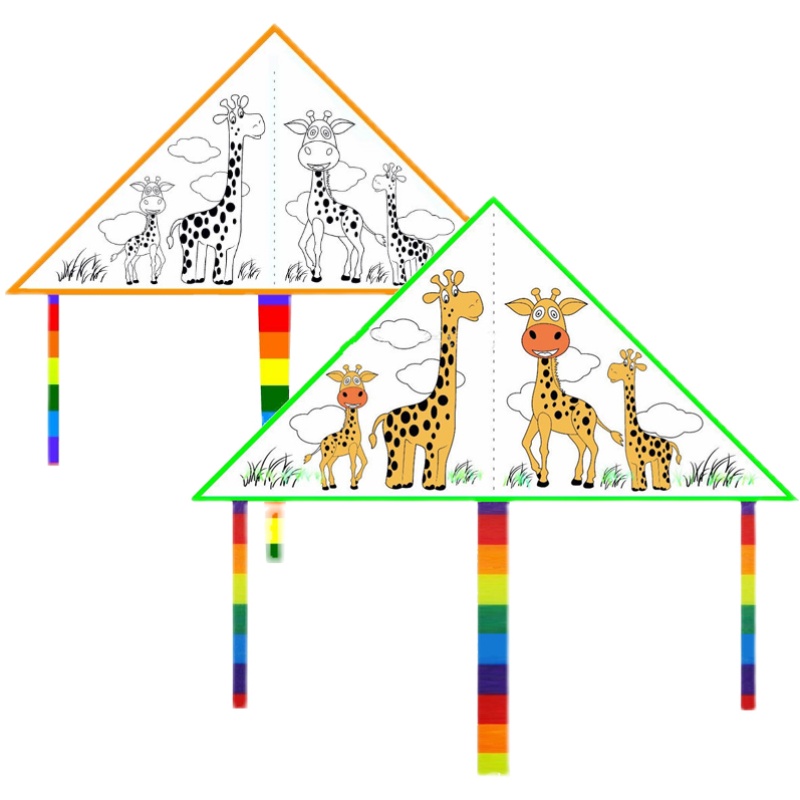 手工风筝diy材料包自制儿童微风易飞手绘画空白涂鸦新款教学风筝 - 图3
