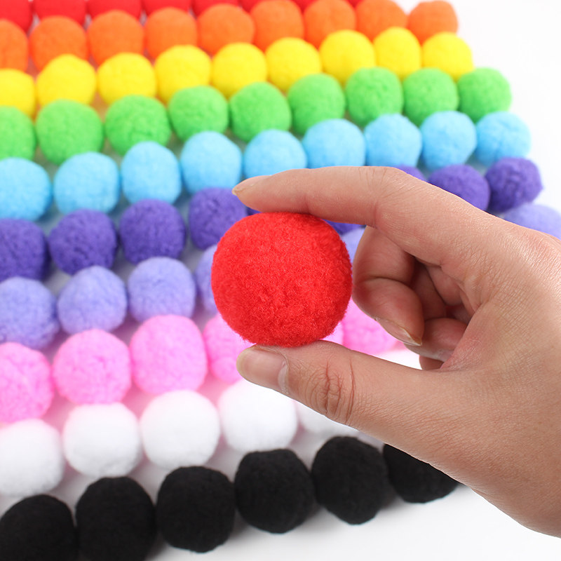 幼儿园大号手工彩色毛球 5cm毛绒球 毛毛球蛋托游戏 装饰材料包邮,淘宝优惠券,粉丝福利购,淘宝优惠卷