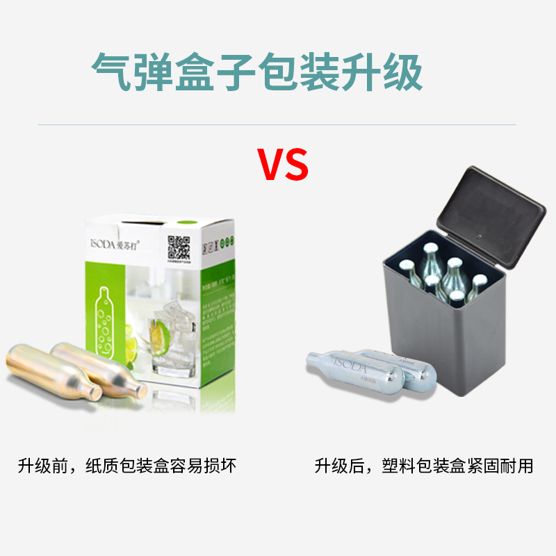 iSODA/爱苏打原装CO2小气瓶苏打水机家用商用气泡水机气泡弹36个 - 图0