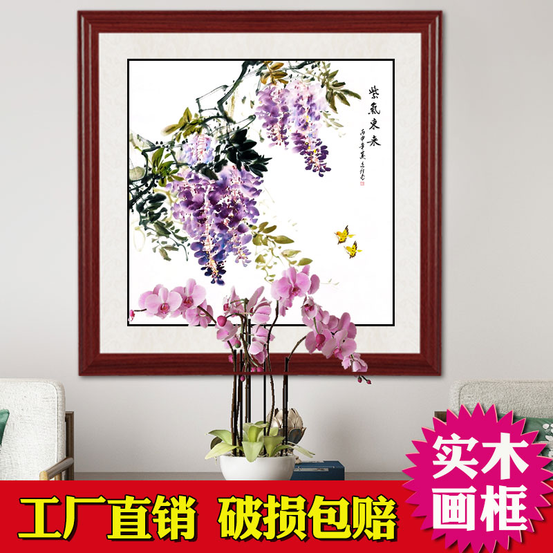 国画花鸟画方框五福临门装饰画客厅玄关挂画事事如意过道走廊壁画 - 图0