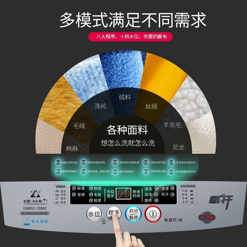 Changhong fully automatic washing machine for household use 15kg