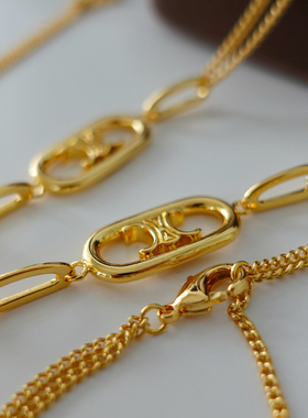 DSTYLE小香风设计感凯旋门锁骨链