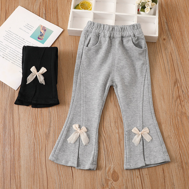 童装女童春秋新款裤子小宝宝韩版修身喇叭裤女孩洋气外穿打底长裤,淘宝优惠券,粉丝福利购,淘宝优惠卷