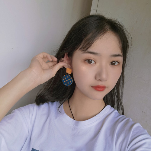 法式港风复古俏皮少女vintage百搭甜美撞色时尚黄色波点耳环耳夹 - 图1