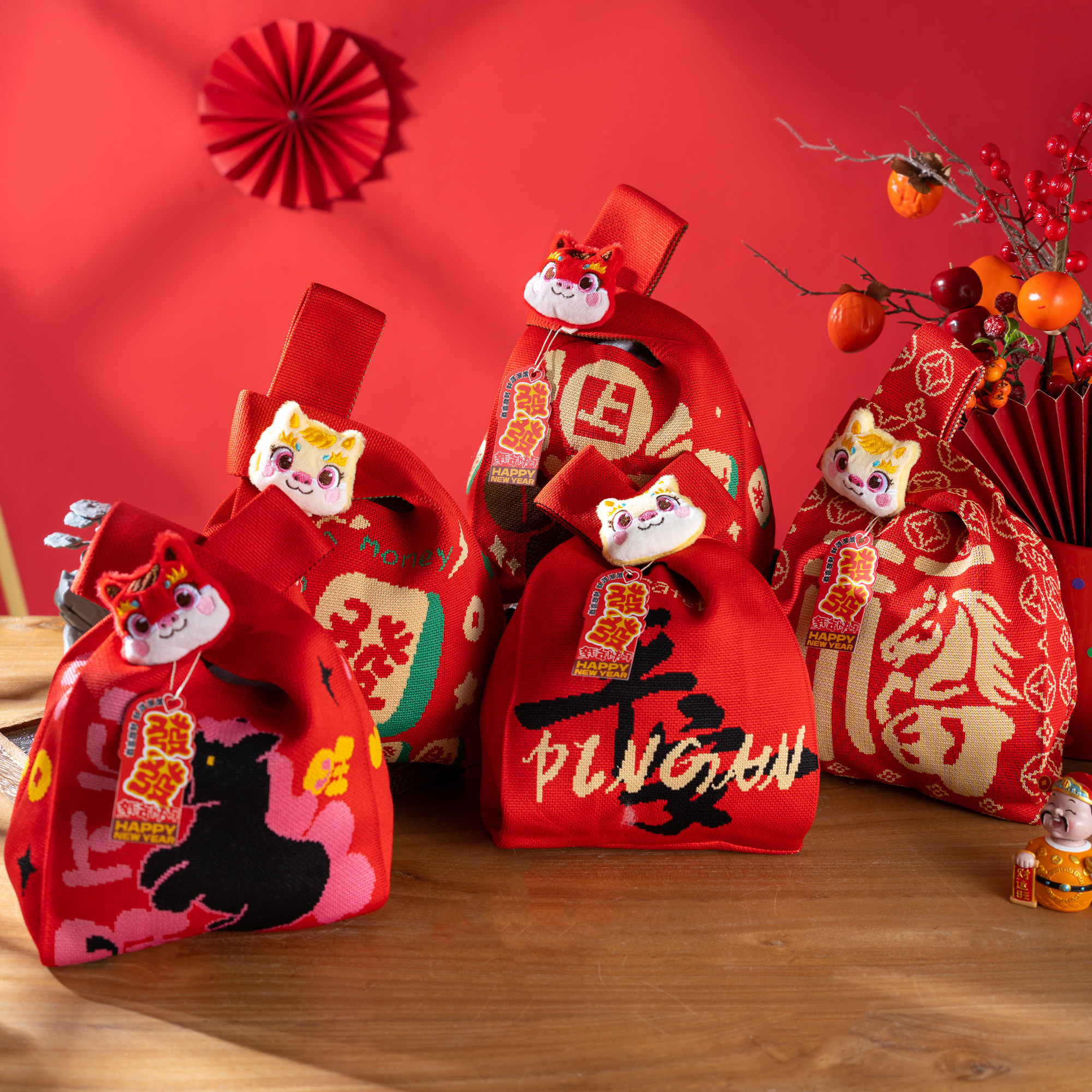 2026新款马年礼品袋手提针织包红色新年福袋伴手礼物小拎袋手腕包,淘宝优惠券,粉丝福利购,淘宝优惠卷