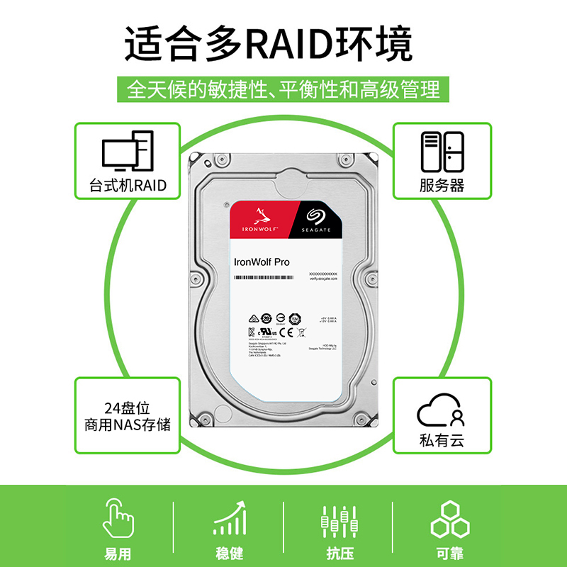 顺丰希捷酷狼pro机械硬盘4tnas硬盘4tb硬盘ST4000NE001阵列服务器 - 图1