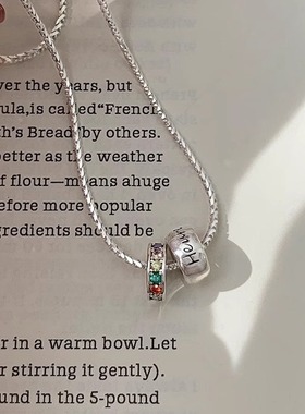 彩虹路路通ins风项链女春夏新款小众彩色嘻哈潮流锁骨链