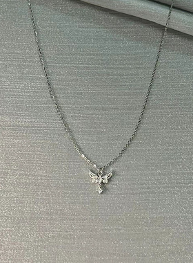 天使之翼项链女2025夏季小众轻奢钛钢颈链百搭高级感锁骨链批代发