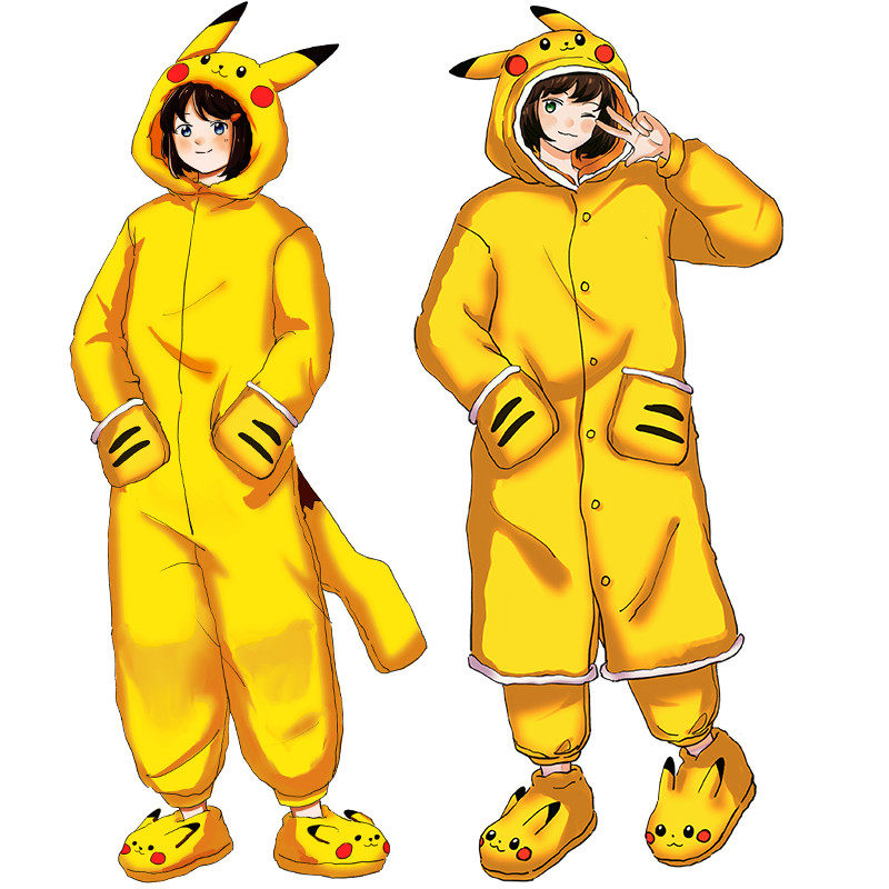 法兰毛绒可爱动漫物卡通连体睡衣套装男女宽松青少年学生秋冬季,淘宝优惠券,粉丝福利购,淘宝优惠卷