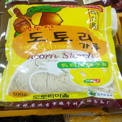 延边特产纯橡子淀粉500g朝鲜凉粉凉皮专用原料择子粉韩式橡子冻料 - 图0