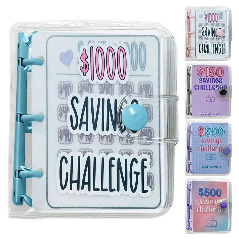 Mini Clear Binder Savings Challeng $150/300/500/1000 Saving - 图0