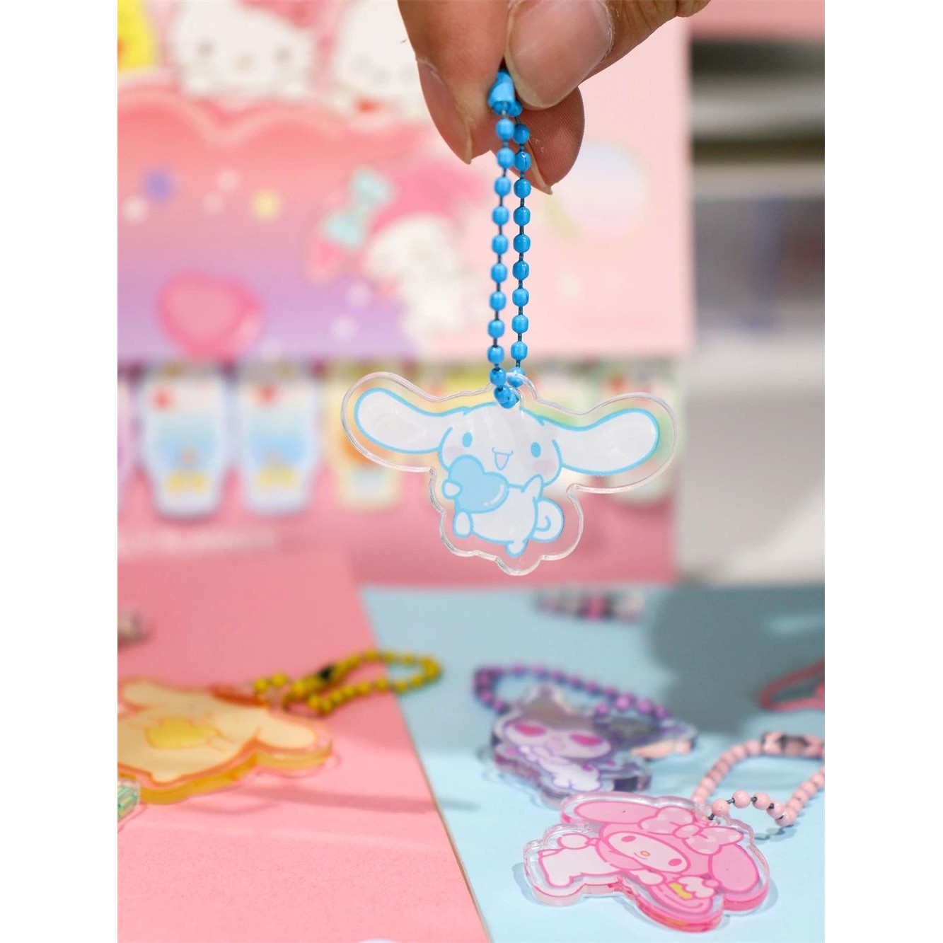 Hello Kitty kuromi kawaii sanrio cinnamon dog cute keychain - 图1