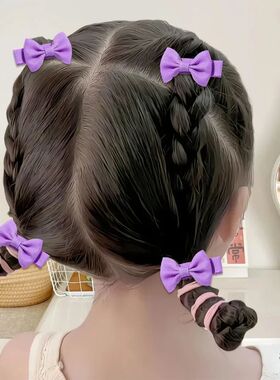 10pcs/Set Mini Hair Bow Clips for Baby Girls Cute Dopamine C