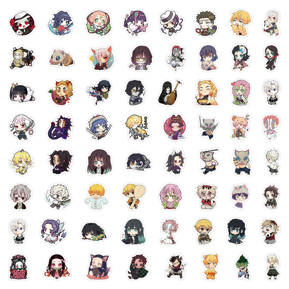 60pcs Cute Cartoon Anime Demon Slayer Anime Stickers Decorat - 图1