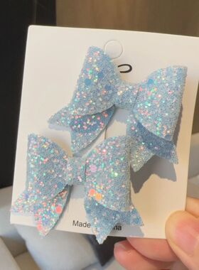 2pcsa glitter tailcoat bow European and girl solid color shi