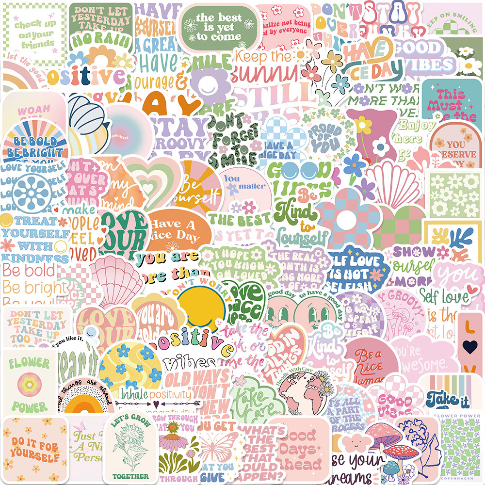 50/100PCS Cute Inspirational Girl Pink Style Cartoon Sticker - 图0