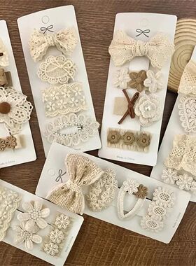 4Pcs/set New Flower Embroidery Baby Hairpin Kids Girls Sweet