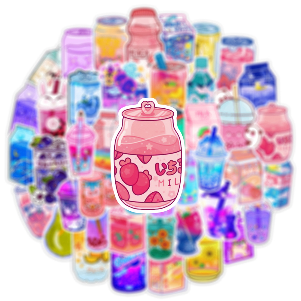 50PCS Cute Drink Aesthetic Stickers Cartoon Decal Scrapbook - 图3