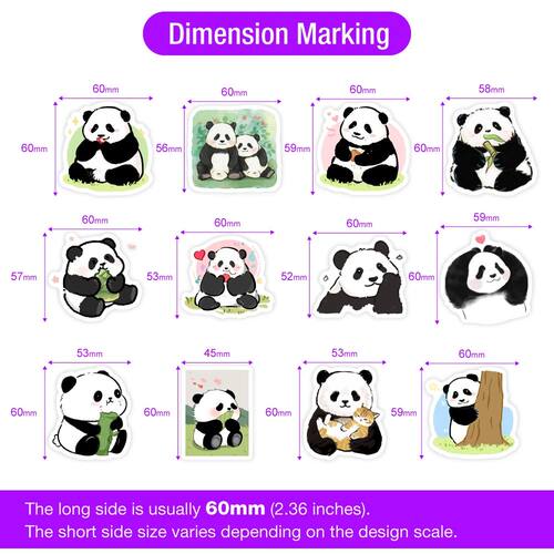 Cute Cartoon Panda Stickers Watercolor Fun DIY Gift Kids Toy - 图3