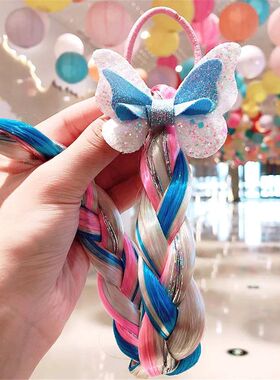 Girls Hair Bow Kids Rainbow Hair Tie Princess Accessories To