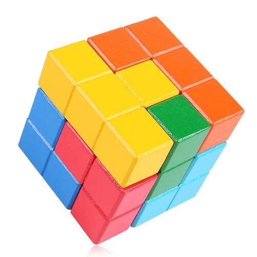1PCS 3D Wooden Soma Cube Toys Puzzle Games Brain Challenge G - 图1