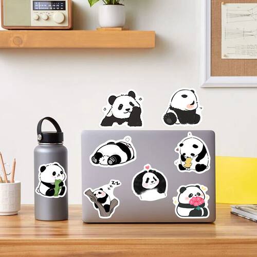 Cute Cartoon Panda Stickers Watercolor Fun DIY Gift Kids Toy - 图1