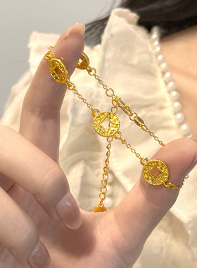 2025年新款碎冰冰铜钱五花手链