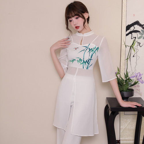 新款中国风美容师养生馆spa采耳师工作服足浴足疗高档技师服气质 - 图0
