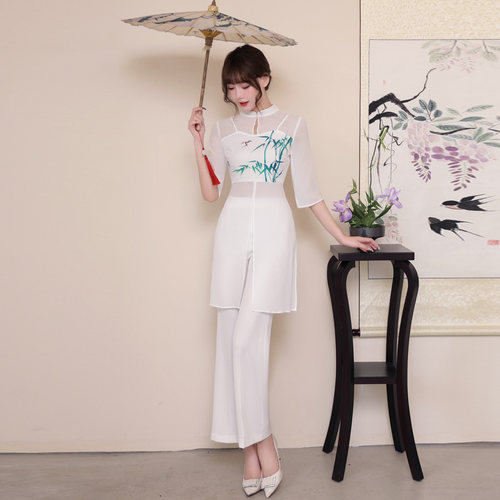 新款中国风美容师养生馆spa采耳师工作服足浴足疗高档技师服气质 - 图2