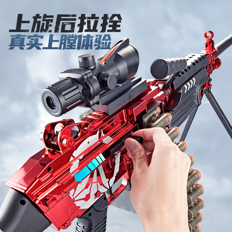 m249轻机枪玩具枪加特林仿真男孩软弹枪菠萝大电动六一儿童节礼物 - 图2